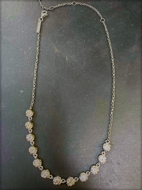 Collana in argento brunito e cristallo di rocca. Maria Luisa Pianegonda