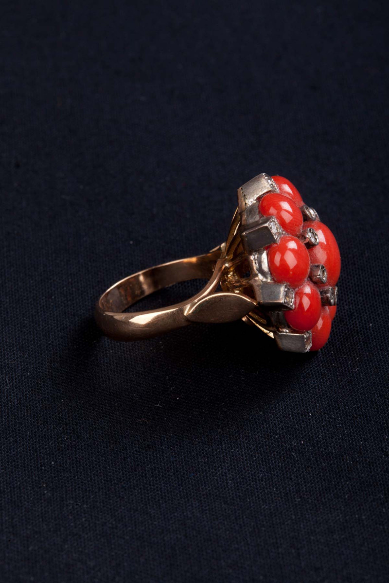 Anello In Corallo Rosso Del Mediterraneo Argento 925 - Fatto A Mano Dai Maestri Corallai Trapanesi - Gioiello Sicilia Bedda