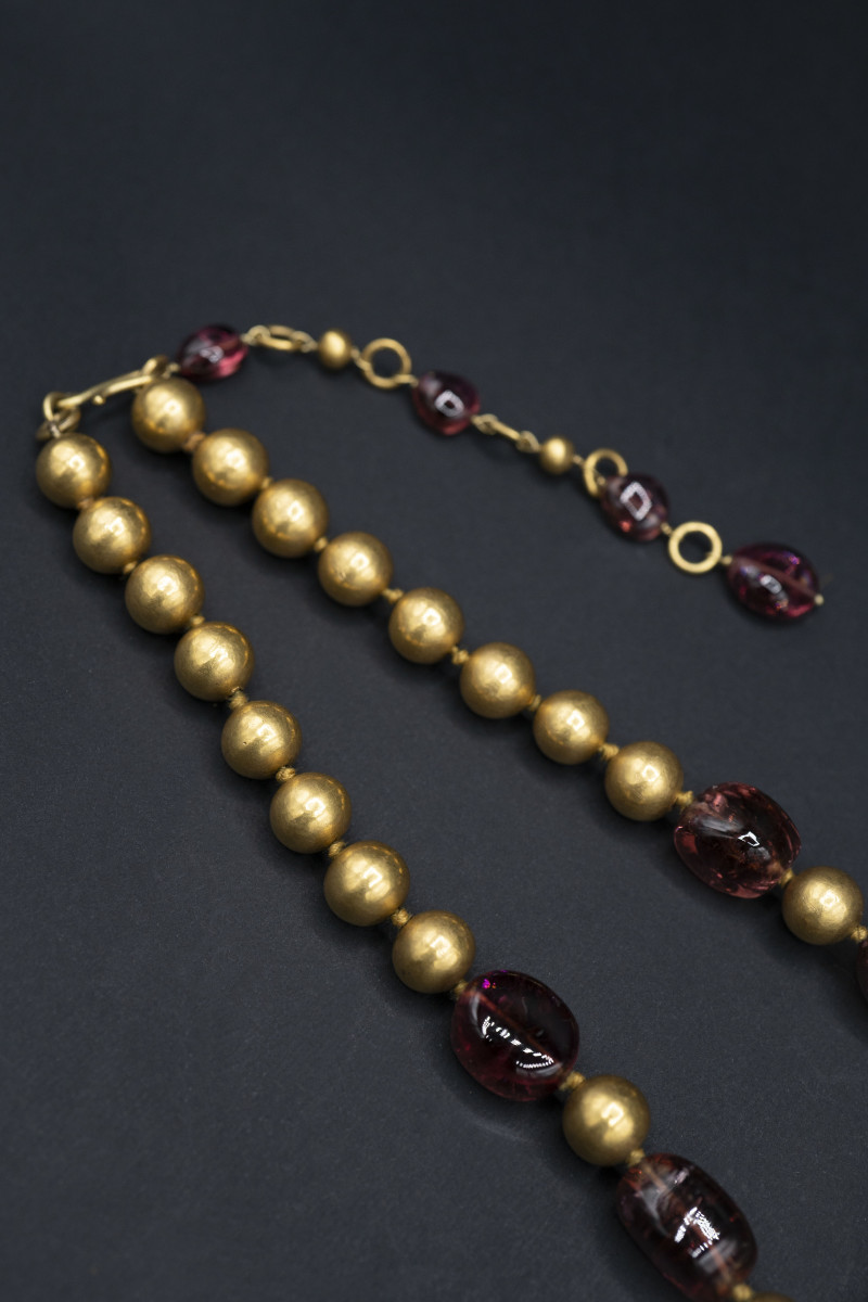 Collana in oro e tormaline